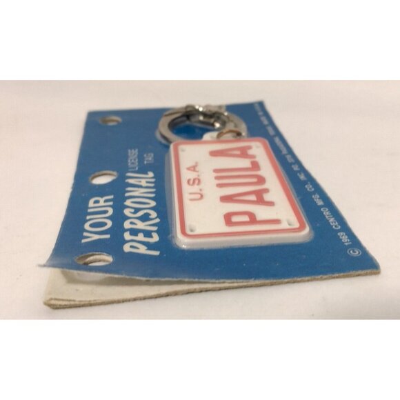Paula USA License Plate Keychain Your Personal License Tag Personalized Vintage - Picture 3 of 4